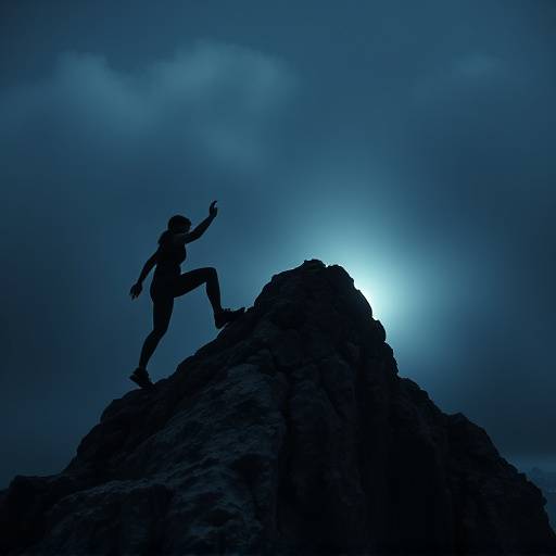 Image d'une personne grimpant une montagne, symbolisant la persévérance et la détermination dans la poursuite des objectifs.